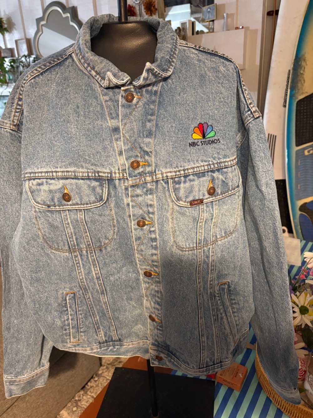 Lee Light Wash NBC Studios Embroidered Denim Jacket - brand new vintage